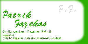 patrik fazekas business card